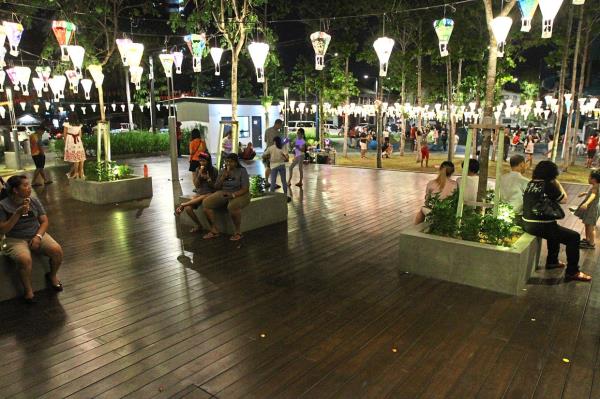 Visitors enjoying the night scene at the Sia Boey Urban Archaeological Park. - Filepic